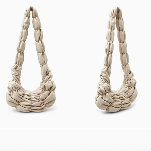 COS Ripple Crossbody Bag - Leather, Cream - Picture 1 of 8